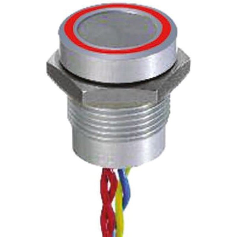 PBAR9AF0000A0S Apem ピエゾスイッチ (圧電スイッチ) APEM N モーメンタリ， パルス コンタクト定格電流(mA):200@24Vac/dc LED色:赤  1個 PBAR9AF0000A0S