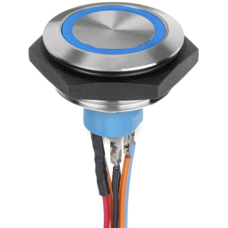 AV51222000074BK Apem 照光式押しボタンスイッチ 1 A モーメンタリ パネルマウント APEM DC30V LED色:青  1個 AV51222000074BK 7,652円