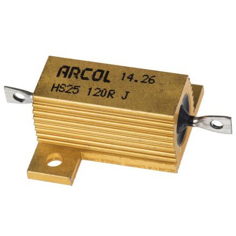 HS25 120R J Arcol 大電力用 メタルクラッド抵抗器 25W 120Ω ARCOLECTRIC 最小温度係数(ppm/℃)-100 アルミハウジング 巻線 許容差±5%  1袋(25個)