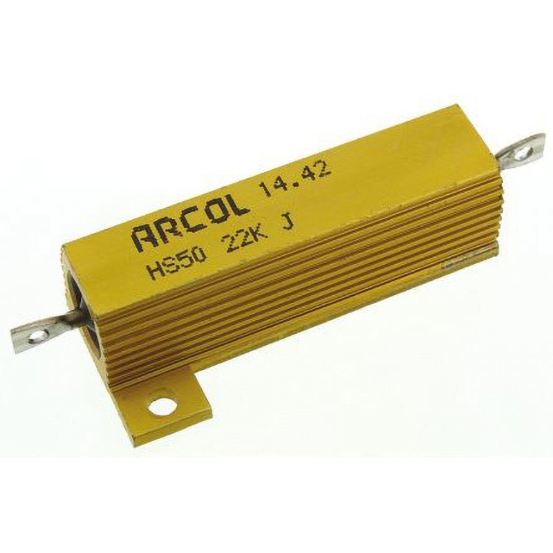 HS50 22K J Arcol 大電力用 メタルクラッド抵抗器 50W 22kΩ ARCOLECTRIC アルミハウジング 巻線 許容差±5%