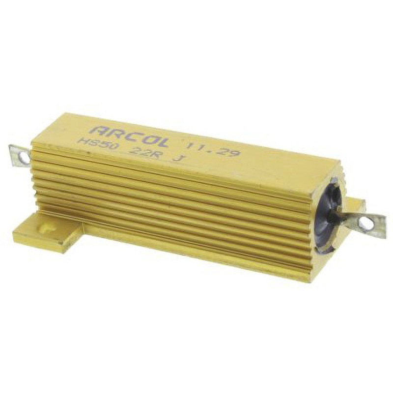 HS50 22R J Arcol 大電力用 メタルクラッド抵抗器 50W 22Ω ARCOLECTRIC 最小温度係数(ppm/℃)-100 アルミハウジング 巻線 許容差±5%  1袋(20個) HS50 22R J