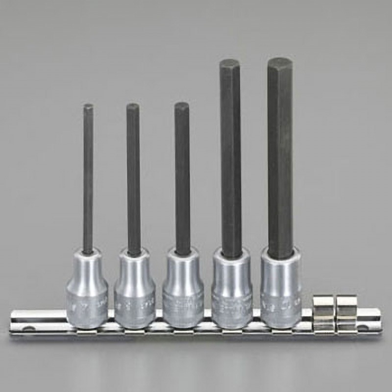 EA617YL-200 3/8"sq/5個組 [Hex]ロングビットソケット 1個 エスコ 【通販モノタロウ】