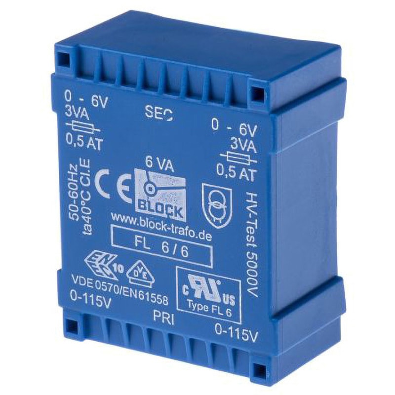 FL 6/6 Block 基板実装用トランス BLOCK AC6V 6VA 1個 【通販モノタロウ】