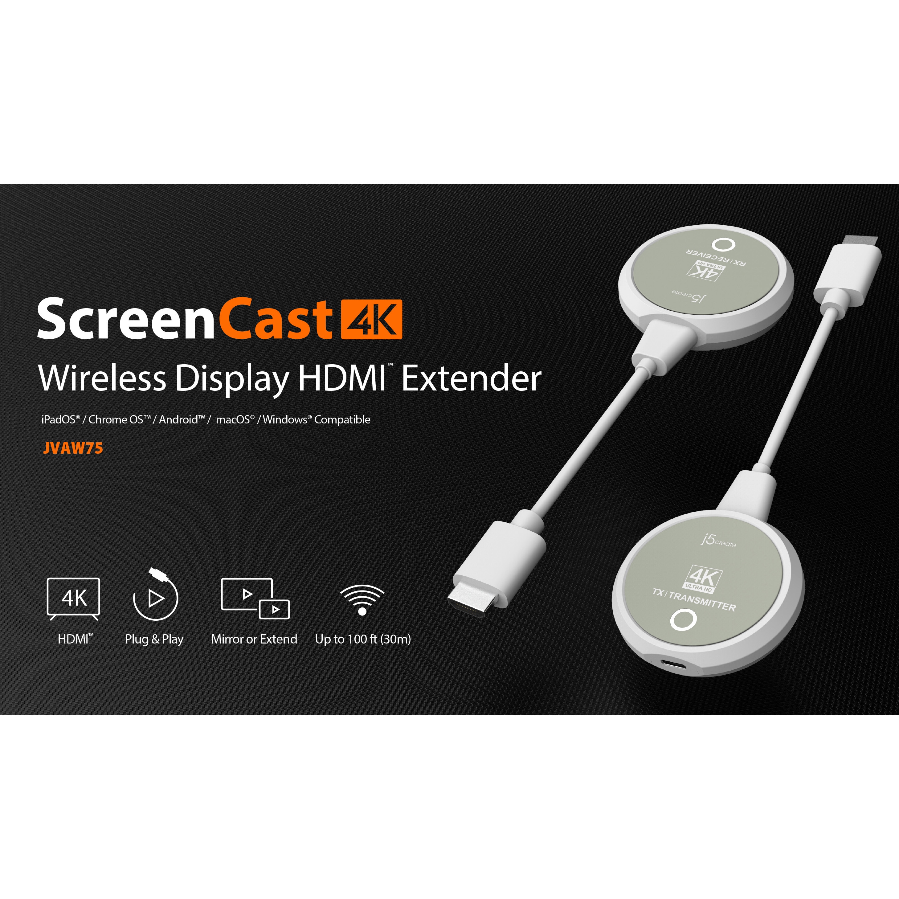 JVAW75 JVAW75 4K ワイヤレス HDMIエクステンダー 1個 j5 create