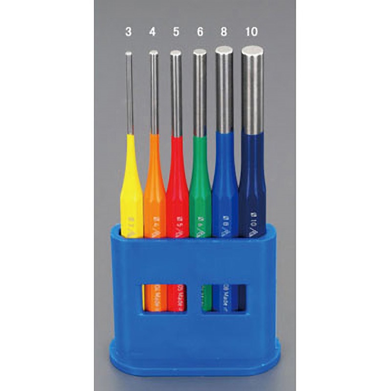 EA572DR 3.0-10mm/6本組 平行ピンポンチ(マルチカラー) 1個 エスコ 【通販モノタロウ】