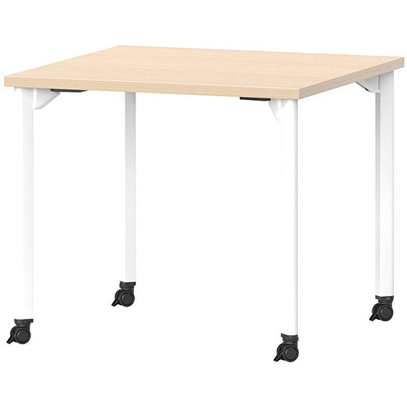 MDL-H7575KC-LO ミーティングテーブル ニシキ工業 組立式 キャスターあり ライトオーク色 高さ720mm幅750mm奥行750mm  MDL-H7575KC-LO