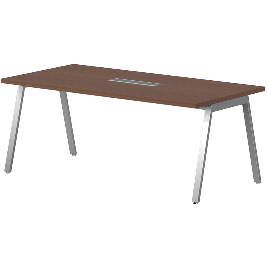 BSY-S1575W-WN ミーティングテーブル ニシキ工業 組立式 ウォールナット色 高さ720mm幅1500mm奥行750mm  BSY-S1575W-WN