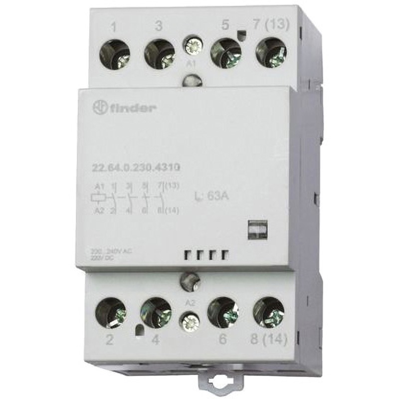 22.64.0.024.4610 Finder リレー DIN Rail 22 Series FINDER 極数4 AC/DC24V 63A