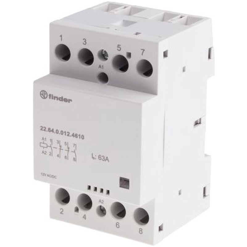 22.64.0.012.4610 Finder リレー DIN Rail 22 Series FINDER 極数4 AC/DC12V 63A