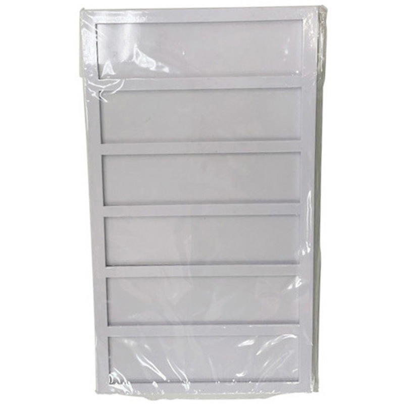 DL-6 サインプレート DLケース6人用 光 粘着テープ付き ビス穴あり エンビ 縦123mm横217mm 1箱(5個)