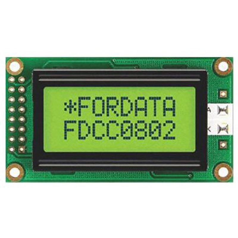 FC0802B00-FHYYBW-51LE Fordata 液晶英数字ディスプレイ 半透過型 英数字 黄緑 1箱(45個) FORDATA 【通販モノタロウ】