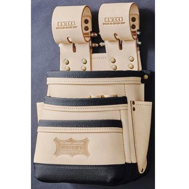 KNB-301DDX 総ヌメ革使用3段腰袋(バリスティック補強仕上げ) 1個