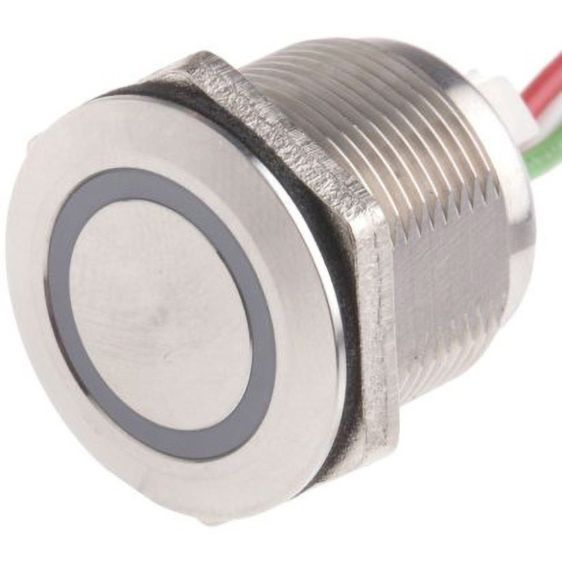 823-2750 1.5 A @ 30 V dc RS PRO タッチスイッチ 押しボタン モーメンタリ NC IP68 真鍮製 RS PRO LED色:青  1個 823-2750