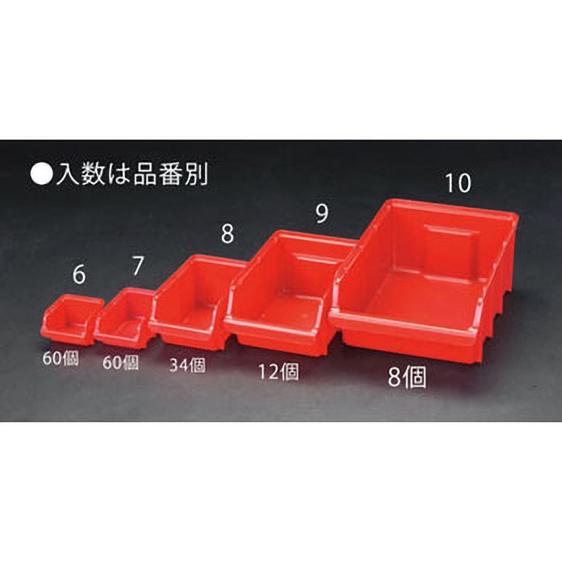 EA661CJ-10 312x470x184mm パーツトレー(重ね置型・赤/ 8個) 1個 エスコ 【通販モノタロウ】