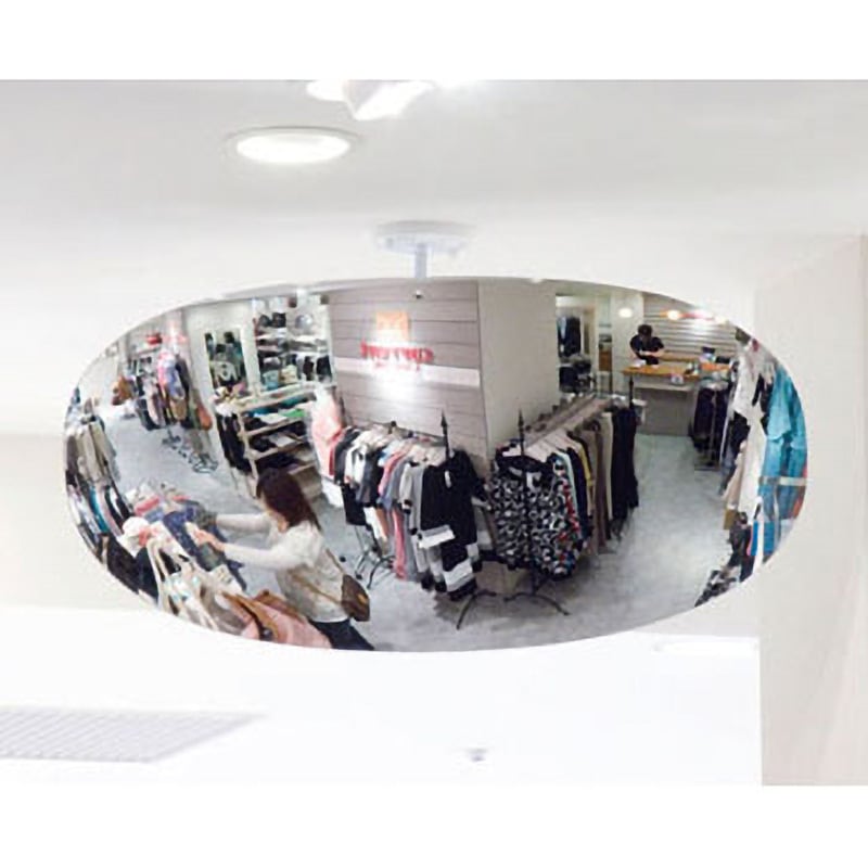 EA724ZK-32 680x330mm 凸面ミラー(オーバル型860R・アクリル製) エスコ 室内専用