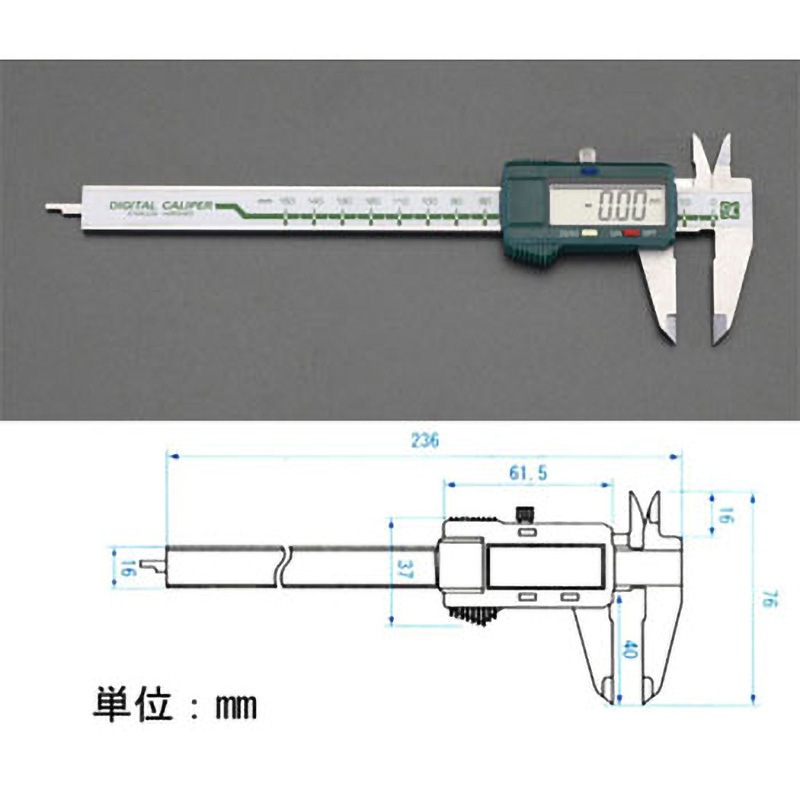 EA725CJ-150 150mm デジタルノギス(左利き用) 1個 エスコ 【通販モノタロウ】