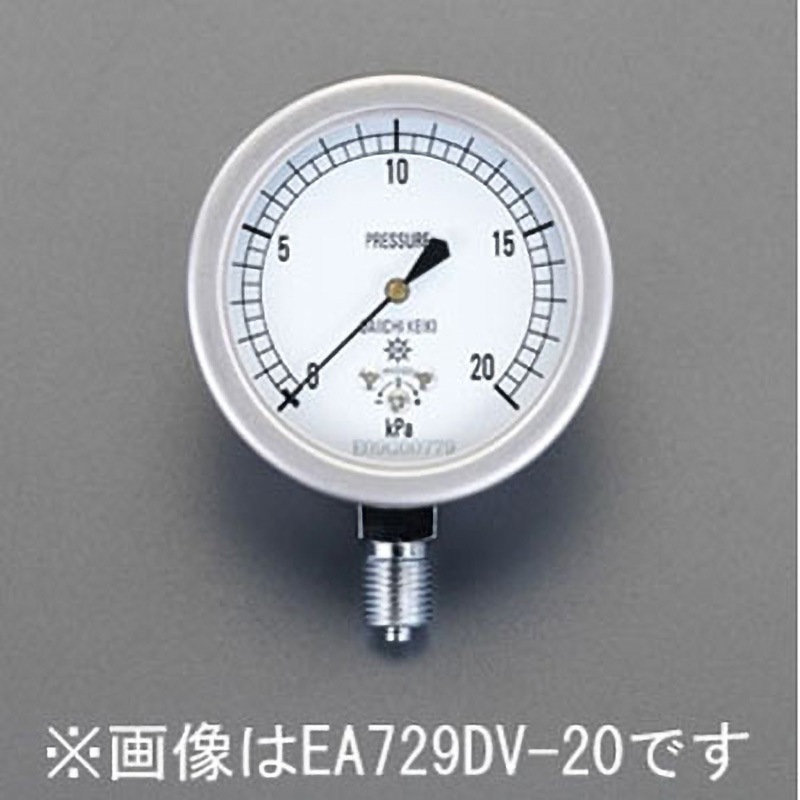 EA729DV-20 G 1/4"/ 60mm/0- 20KPa 微圧計 1個 エスコ 【通販モノタロウ】