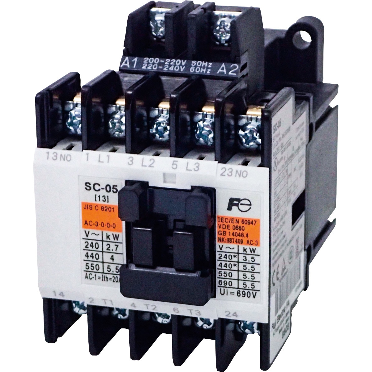 SC-05 コイルAC220V 2A 標準形電磁接触器(ケースカバーなし) 富士電機