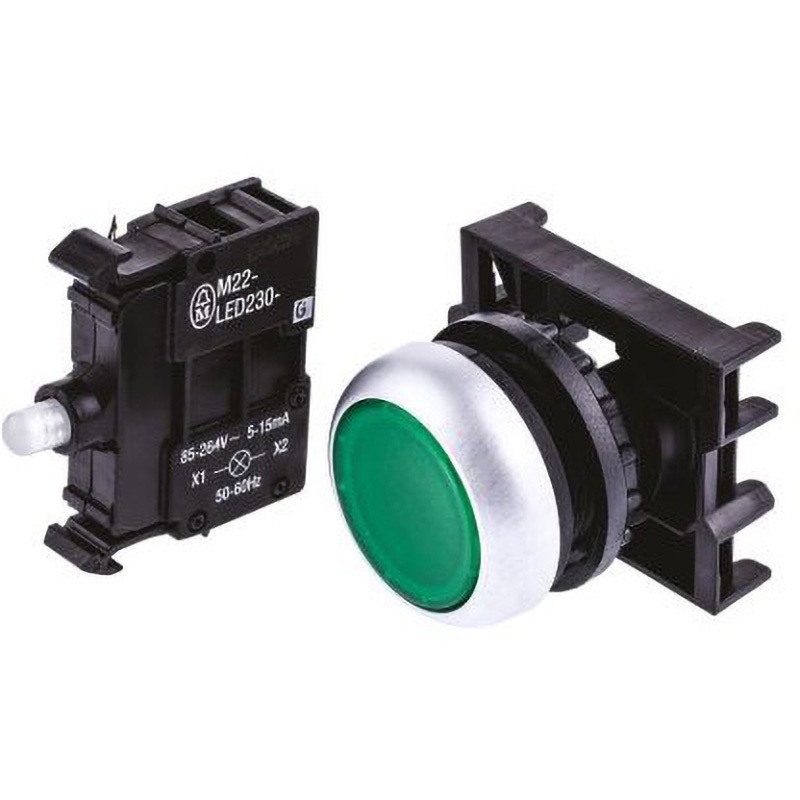 M22-DL-G+M22-A+M22-LED230-G Eaton 押ボタンヘッド M22 モーメンタリ 1個 EATON(イートン) 【通販モノタロウ】