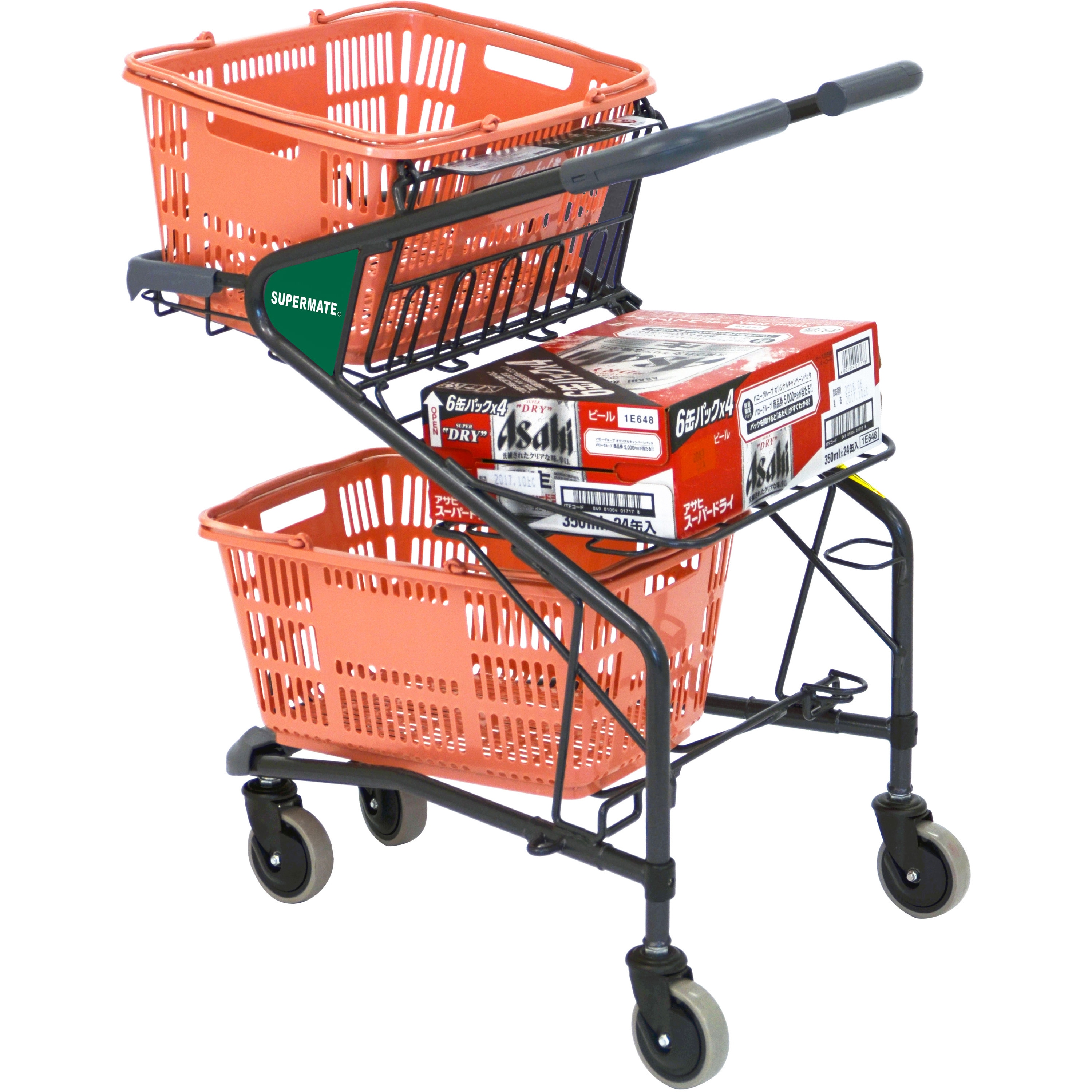 TC-A30MW-L カゴ3個載せコンパクトカート スーパーメイト 幅510mm奥行