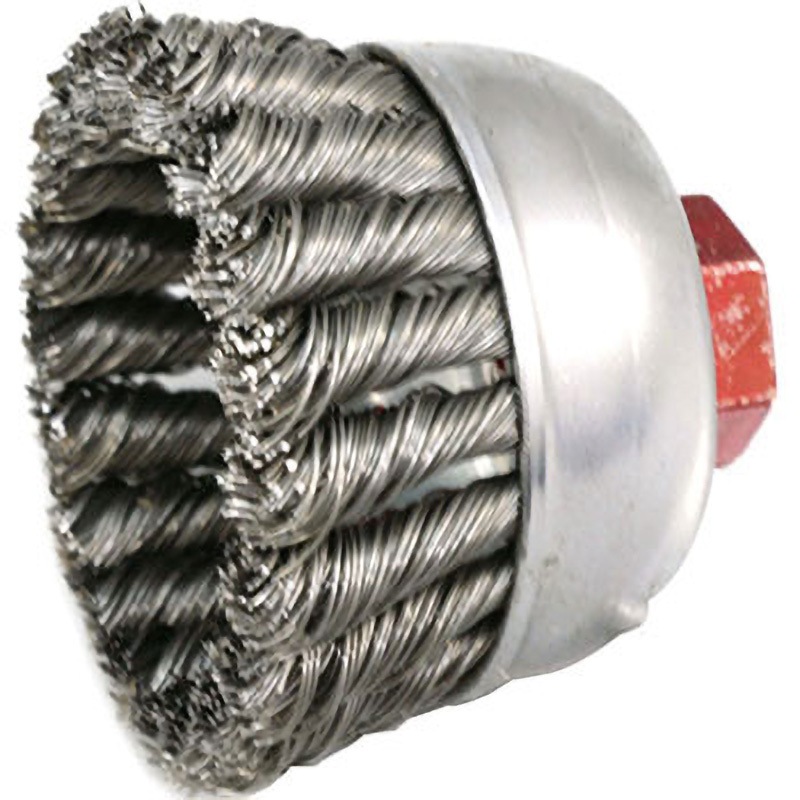 EA809YL-2 70mm/M10 ワイヤーブラシ(カップ型/スチール製ツイスト) 1個 エスコ 【通販モノタロウ】