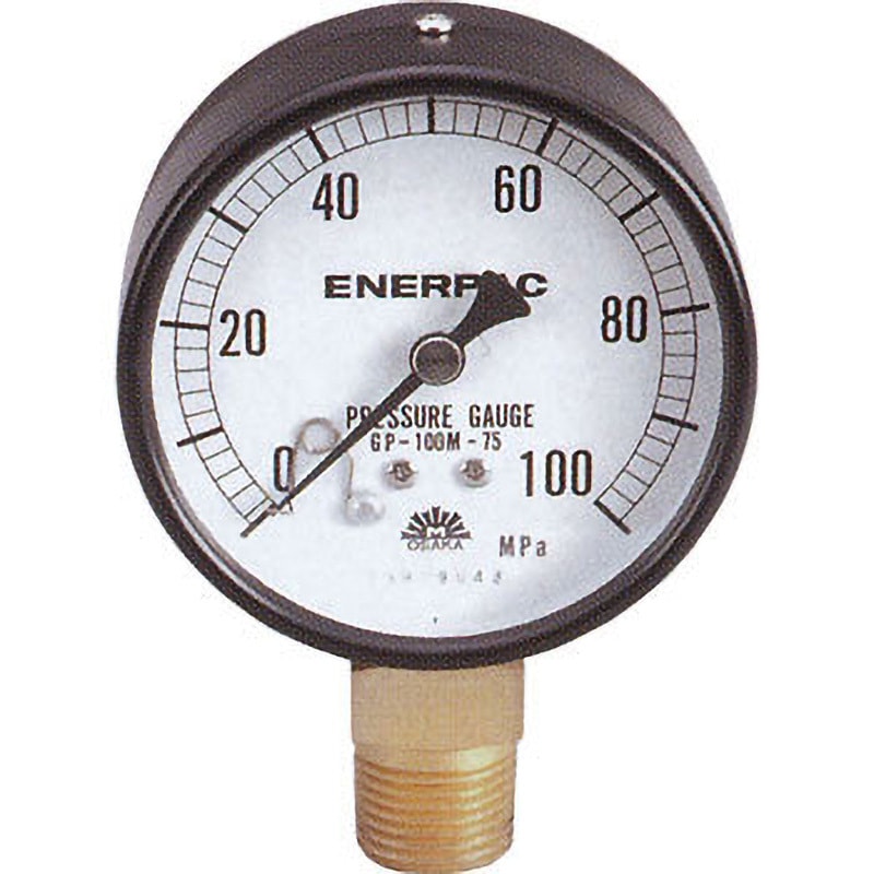 GP-35MG-60 圧力計 エナパック 圧力レンジ35MPa 1/4NPT A枠(立型つば無し) 小形耐振型