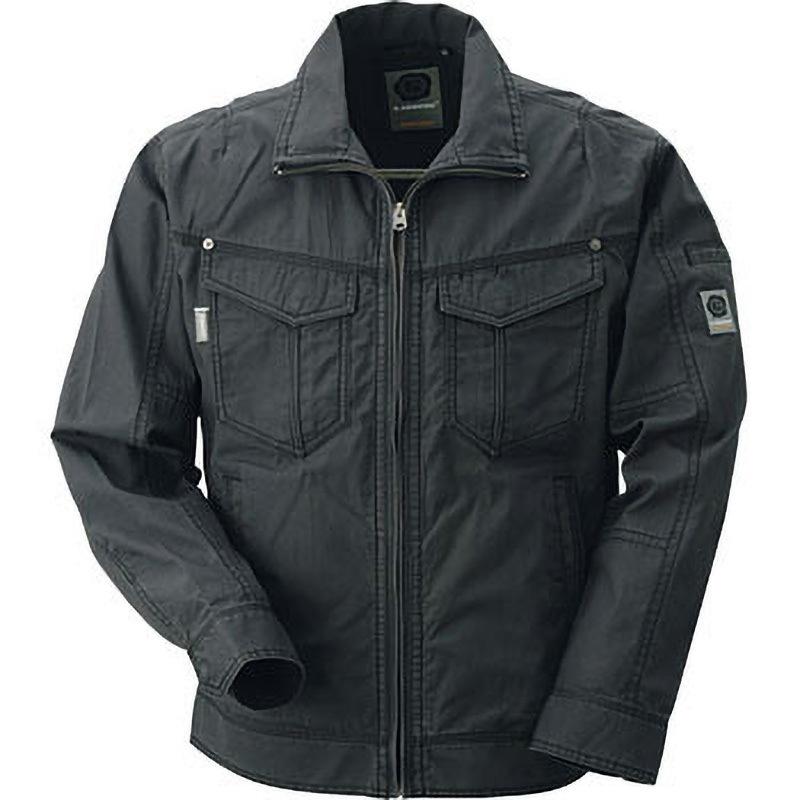 573 573 綿100%長袖ブルゾン(春夏用) 桑和 チャコールグレー色 3L着丈69cm