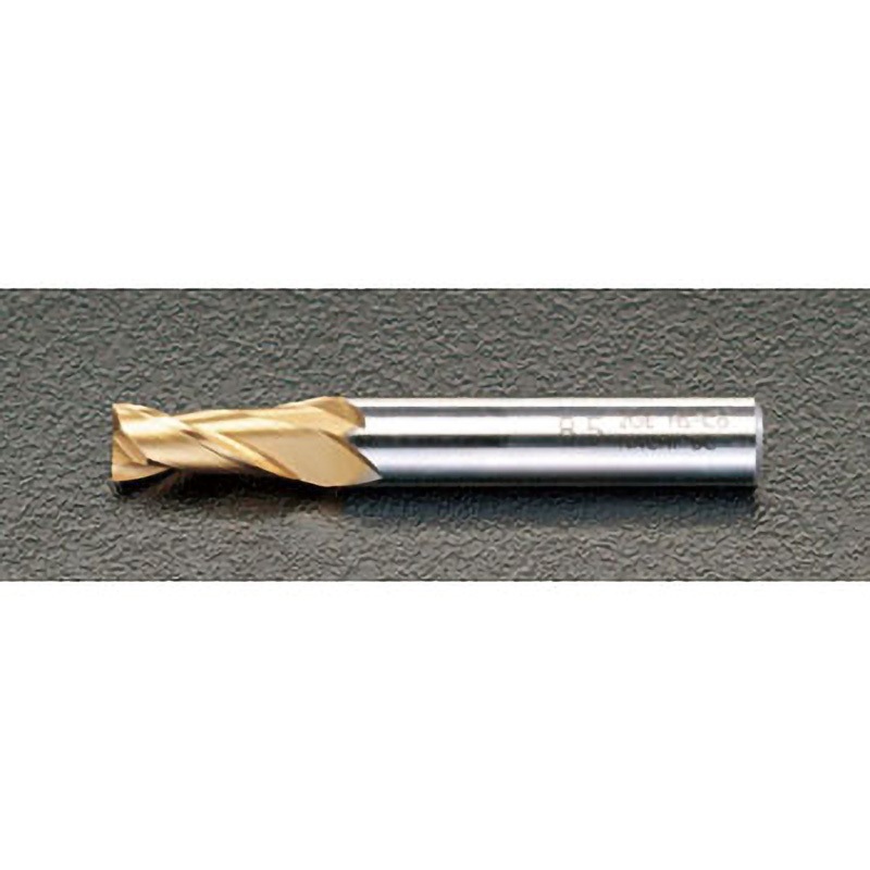 EA824RA-9.8 9.8x 70mm エンドミル(TiN coat・Co-HSS/2枚刃) エスコ コバルトハイス製 シャンク径10mm刃長18mm