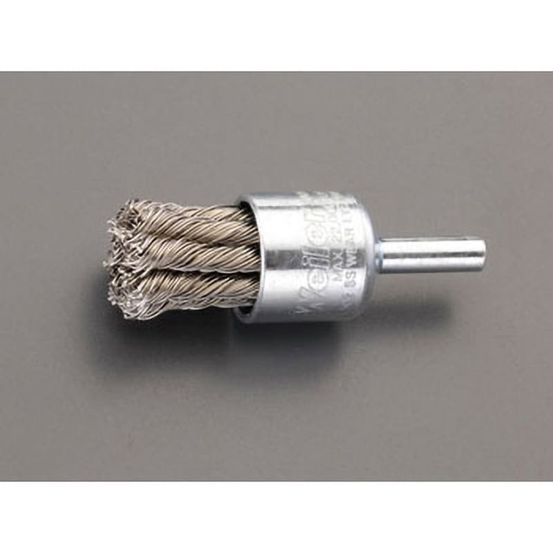 EA819BV-61C 19mm/6.4mm軸 エンド型軸付ブラシ(ステンレス製) 1個 エスコ 【通販モノタロウ】
