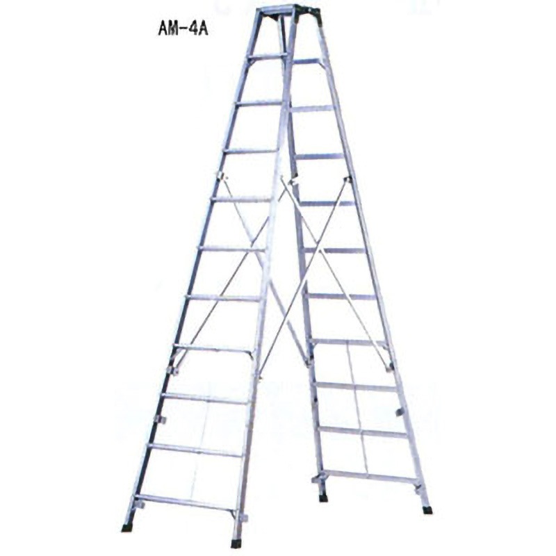 EA903AM-4A 脚立(ワイドステップ/アルミ製) エスコ 天板高さ3.18m  EA903AM-4A