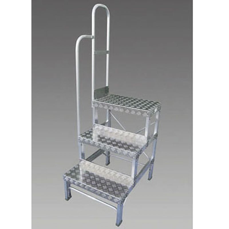 EA903XE-60 600mm/2段  踏 台 (左手すり付) エスコ 天板高さ0.6m  EA903XE-60