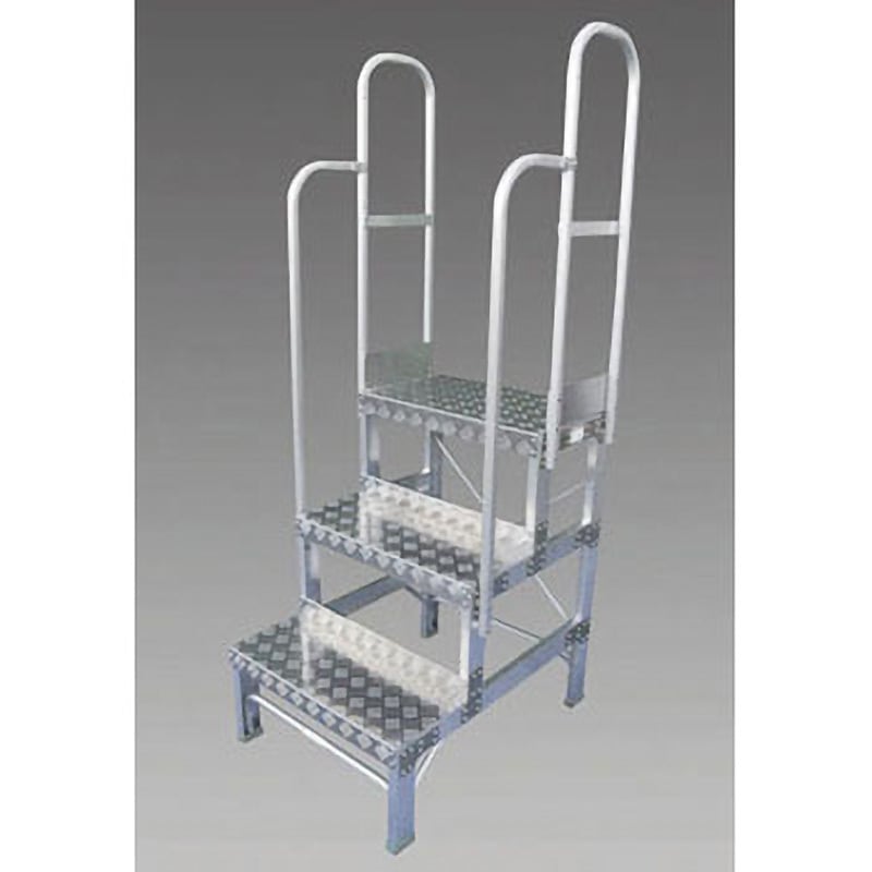 EA903XG-90 900mm/3段  踏 台 (両手すり付) エスコ アルミ合金 天板高さ0.9m天板幅600mm奥行340mm  EA903XG-90