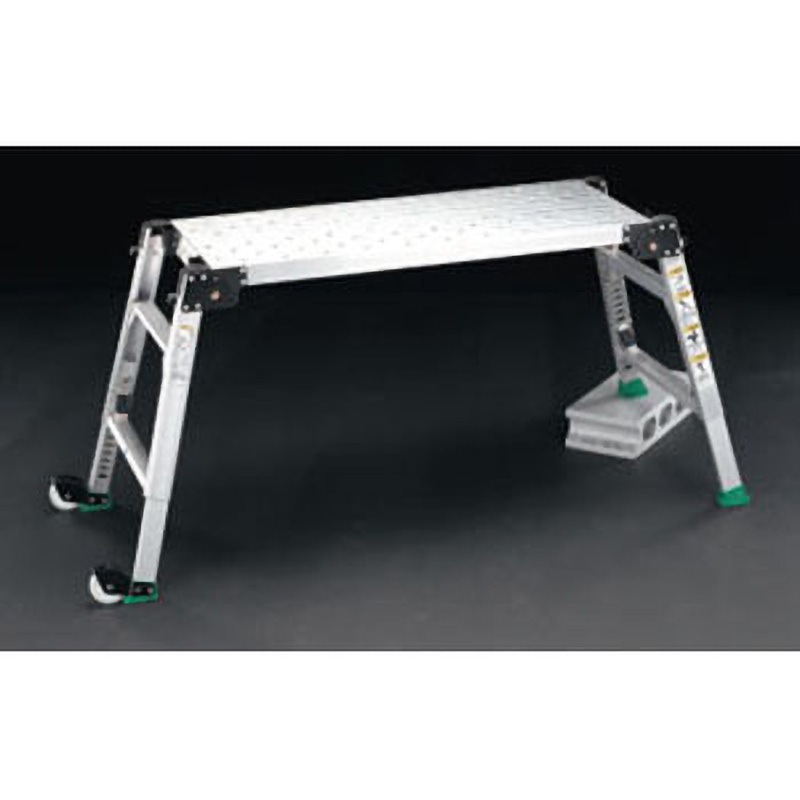 EA905DF-1 51- 67cm 足場台(調整脚・キャスター付) エスコ 天板高さ0.51～0.67m天板寸法・奥行982mm  EA905DF-1