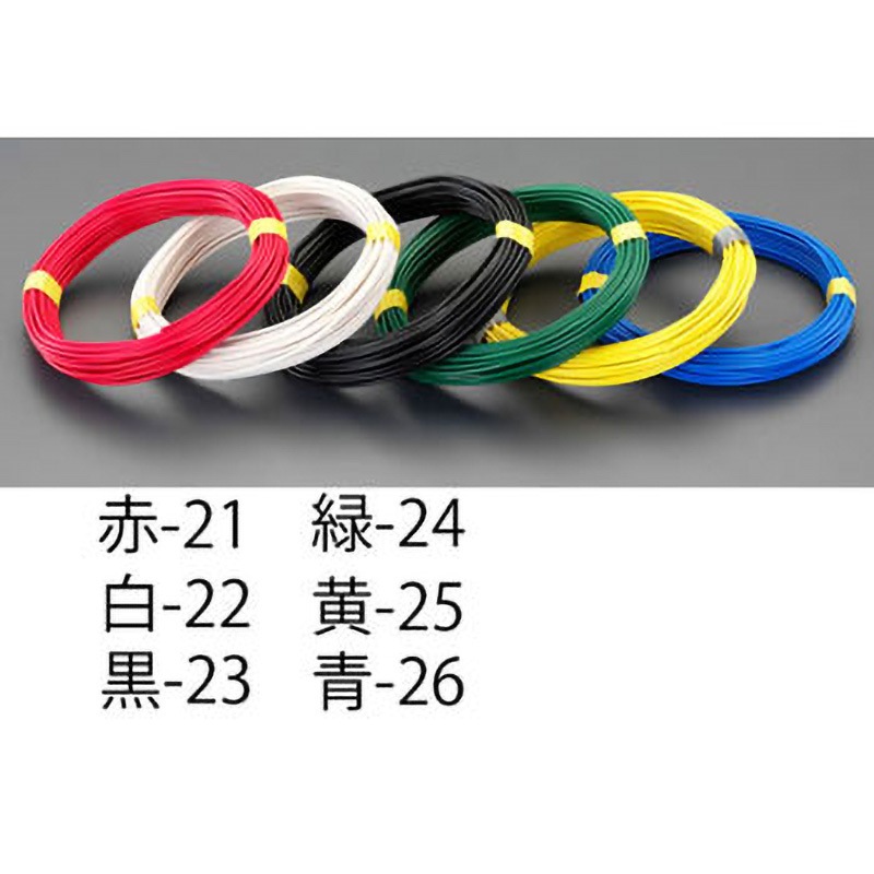 EA940AT-21 IV電線(撚線) エスコ 600V 赤色 全長100m導体外径1.35mm 1 