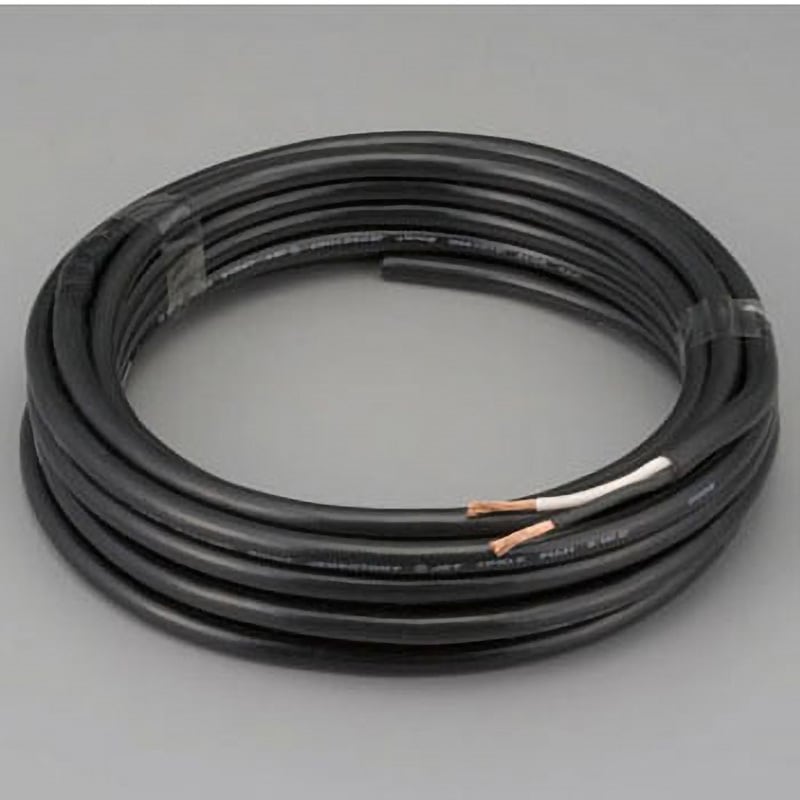 EA940AX-1 [2種EPゴム]キャプタイヤケーブル エスコ 黒色 全長10m公称断面積0.75mm<sup>2</sup> 1個 EA940AX-1