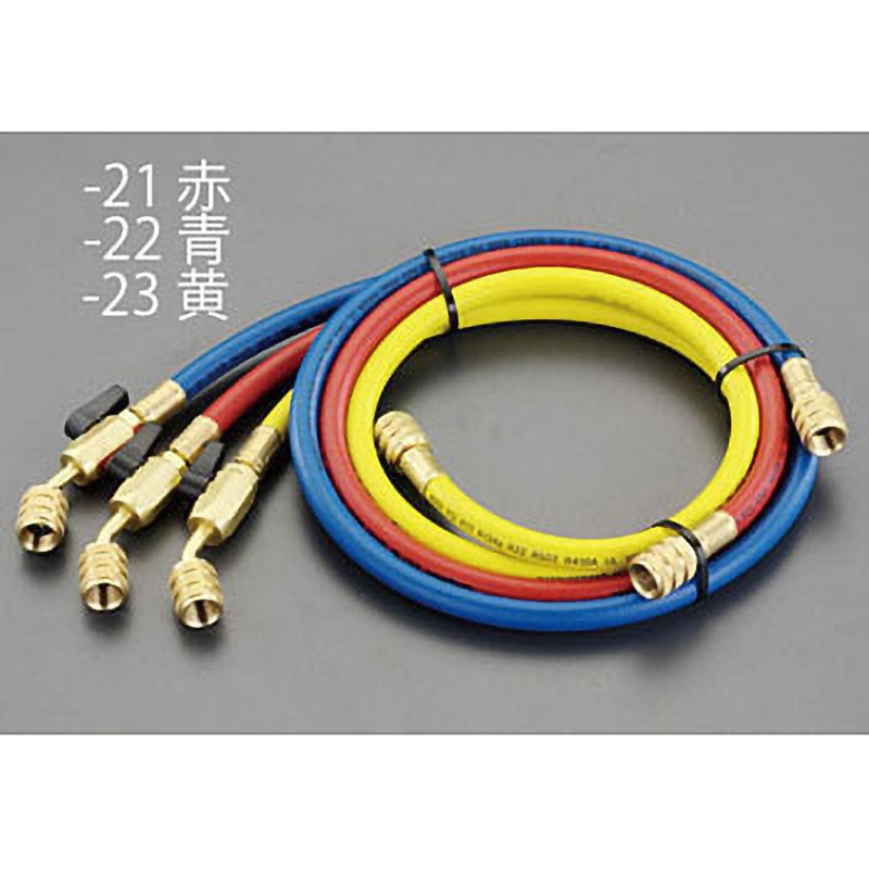 EA104TF-23 [R410A] 100cm ボールバルブ付チャージングホース(黄) 1個 エスコ 【通販モノタロウ】