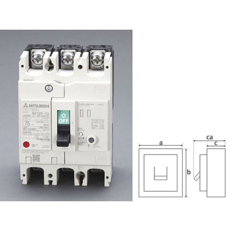 EA940MN-47 AC100-440V/ 75A/3極 漏電遮断器(フレーム100) 1個 エスコ 【通販モノタロウ】