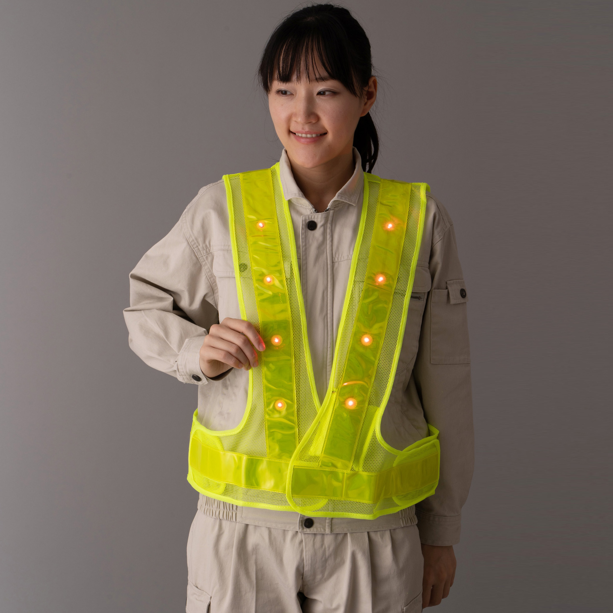 安全反射ベスト LEDタイプ モノタロウ 黄/黄色 フリーサイズ - 【通販
