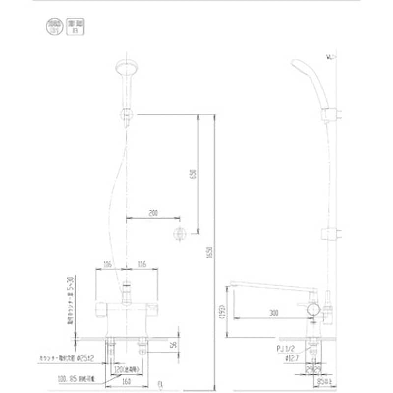 RBF-822 サーモスタット付き シャワーバス水栓 LIXIL(INAX) 吐水口長さ自在300mm RBF-822 - 【通販モノタロウ】