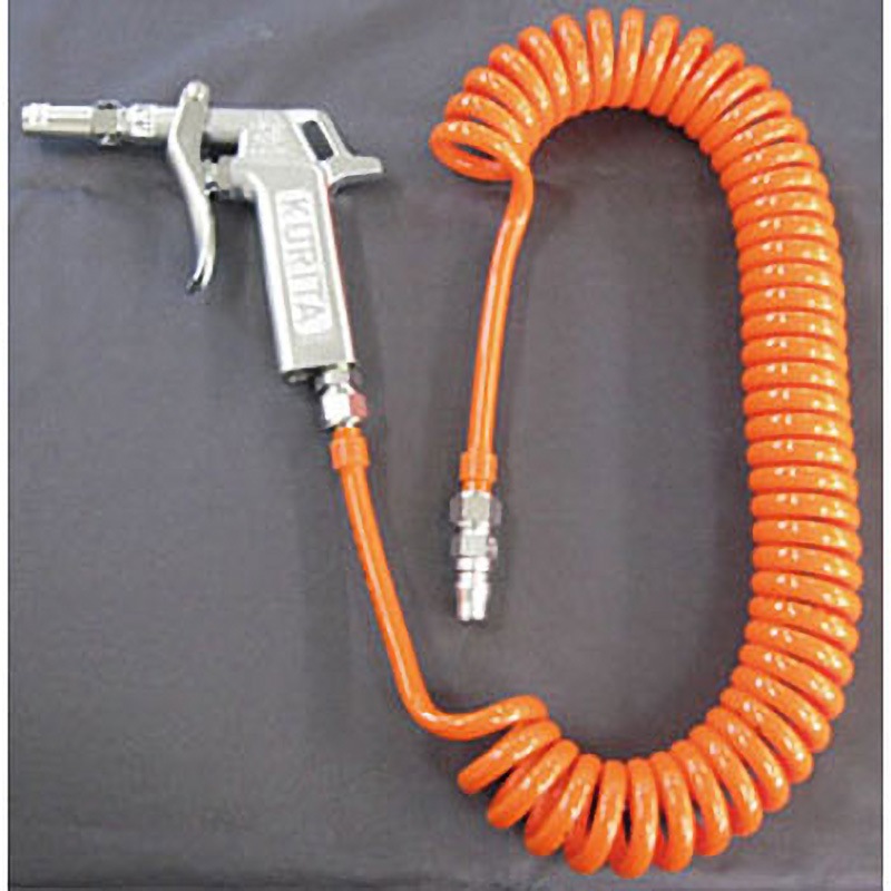 EA123AM-2H エアーブローガン(増量ノズル・5mプラグ付ホース) エスコ 使用範囲3.5m アルミダイカスト ノズル長39mm穴径2.5mm  EA123AM-2H