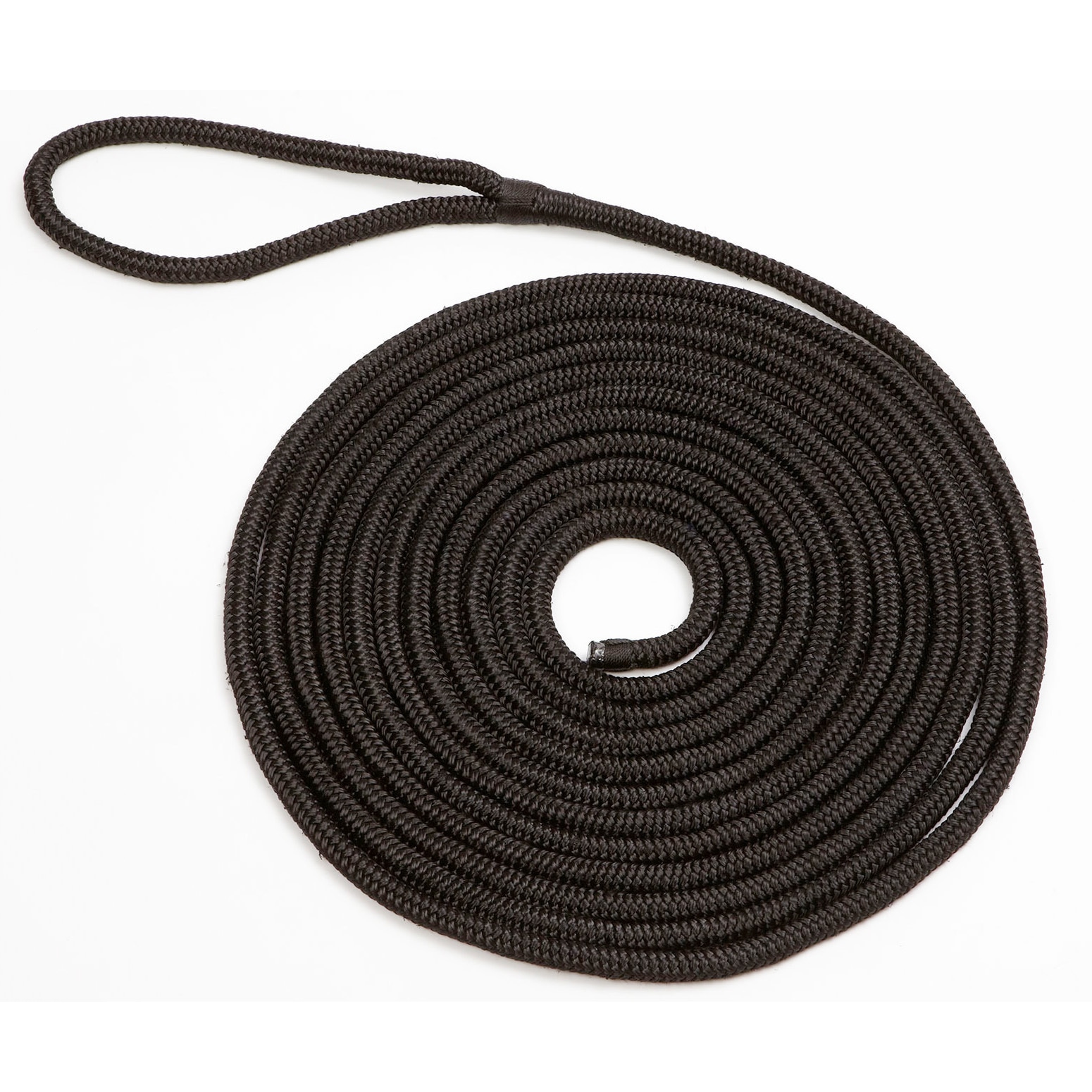 Dbb22e15 ダブルブレイドポリエステルブラックラインロープ 片側アイ加工 インターコムマリン 22fmm 1巻 15m 通販モノタロウ