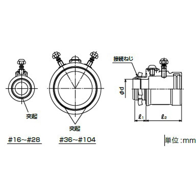 ZWBI54 厚鋼防水ねじなしコネクタ 三桂製作所 適合電線管G54 1個