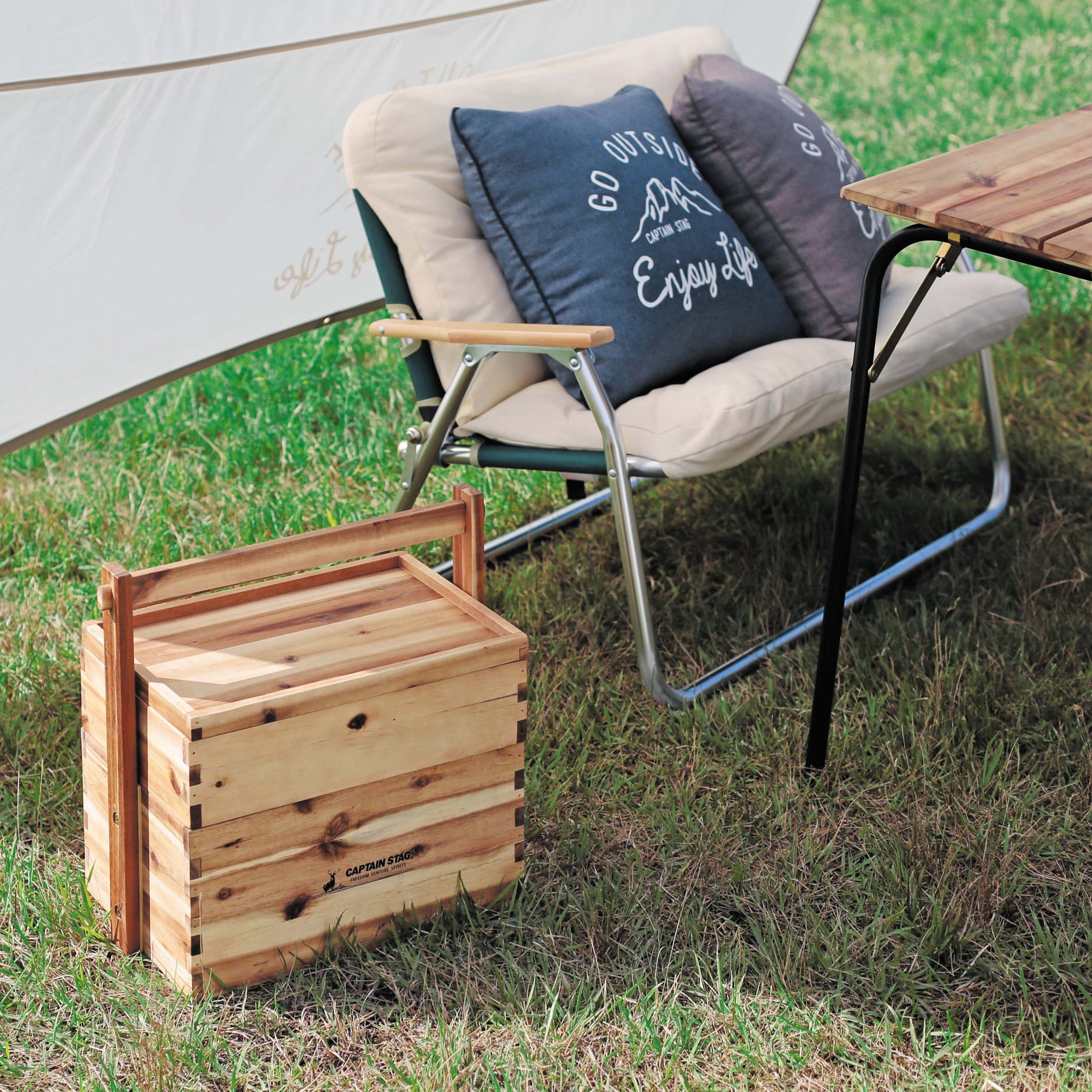 UP-2004 CSクラシックス 木製おかもち2段(フタ付) 1個 CAPTAIN STAG