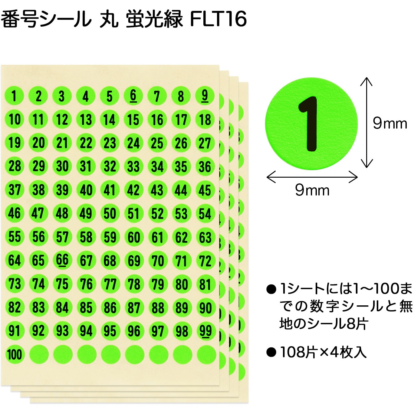 携帯電話番号11桁化シール　18枚 FLT16 数字シール 1パック(432片) オキナ 【通販モノタロウ】