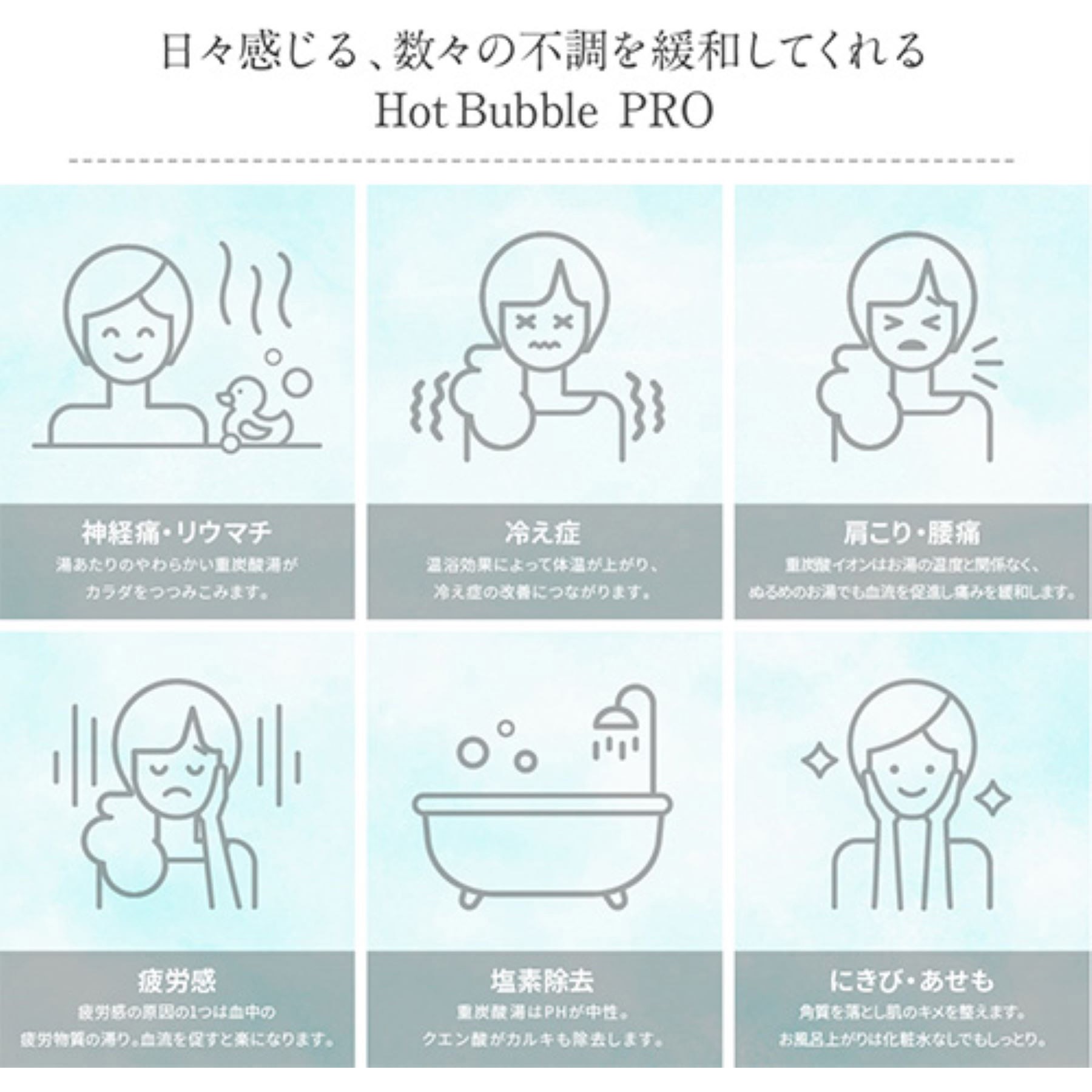 HBP-02 Hot Bubble PRO 重炭酸入浴剤 肩こり 冷え症 温活 ディー