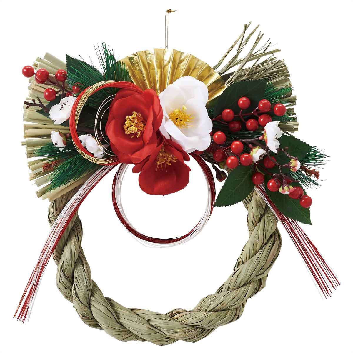 8724-4745 正月飾り 椿しめ縄 1個 ストア・エキスプレス 【通販