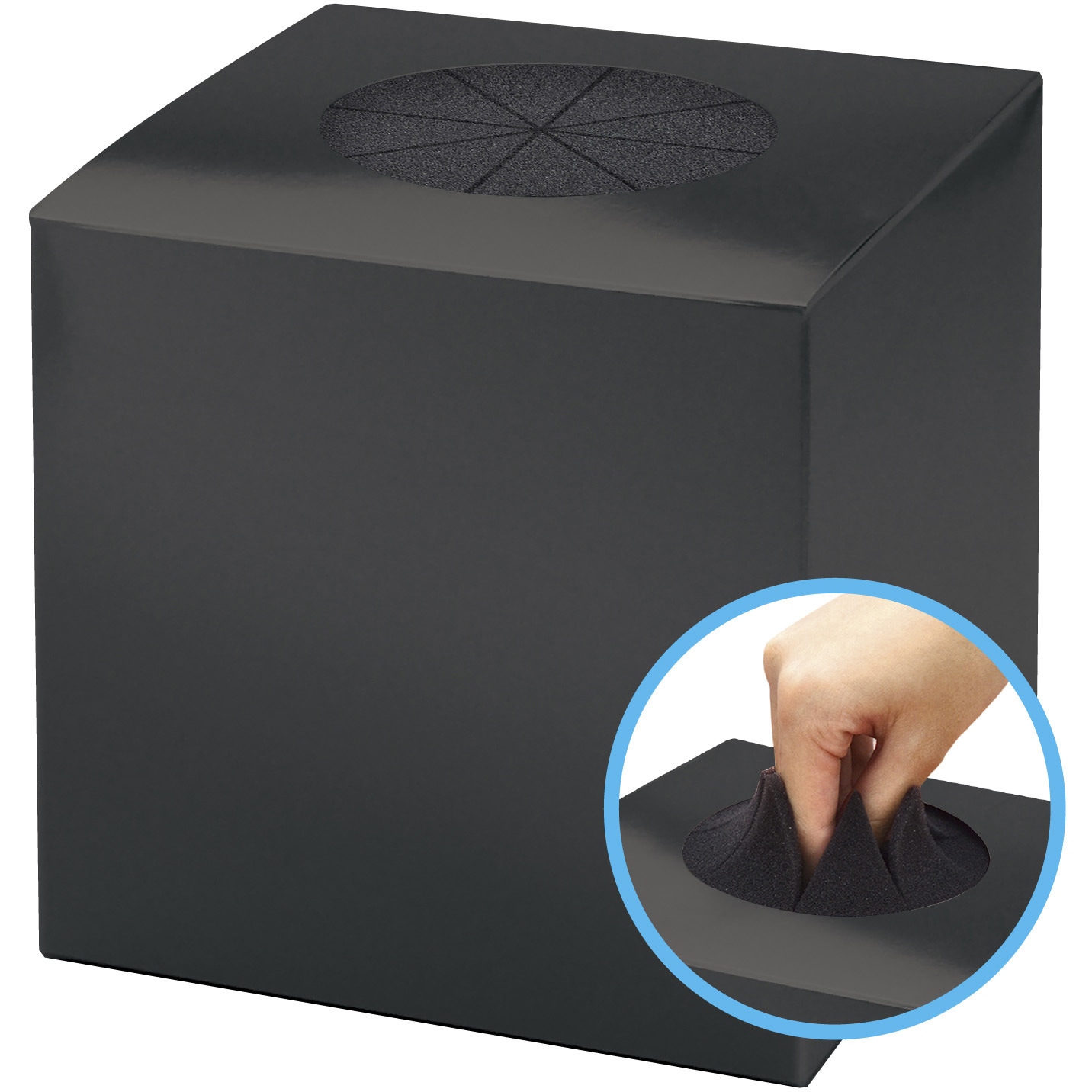 37-7930 抽選箱 黒 目隠しスポンジ付き ササガワ 寸法165×165×165mm 1