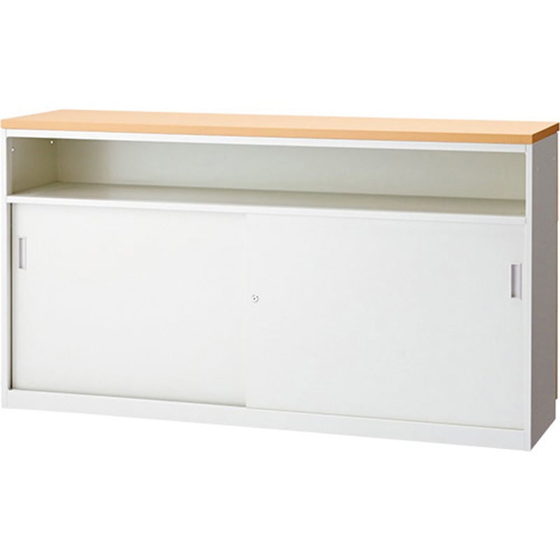 FK-18HT WM FKカウンター ハイカウンター中棚付引違い(組立サービス付き) プラス[家具] 高さ950mm幅1760mm奥行450mm  FK-18HT WM 76,890円