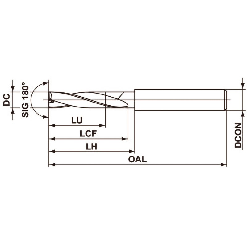 三菱 MFE 座ぐり加工用 超硬ソリッドドリル 2D 外部給油形17.5mm DP1020 ( MFE1750X02S180 DP1020 ) 三菱マテリアル(株)