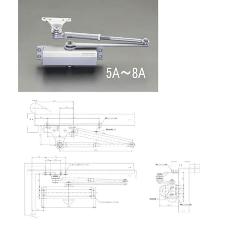 EA951LD-6A 45kg以下 ドアクローザー(パラレル型/シルバー) 1個 エスコ 【通販モノタロウ】